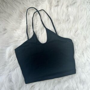 SHEIN Black Double-Strap Cropped Tank